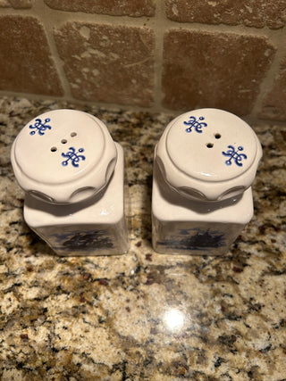 Blue and White S & P Shakers