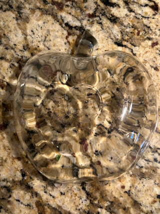 Clear Glass Apple Dish