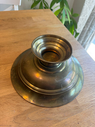 Vintage Etched Brass Pedestal Bowl