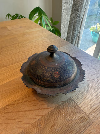 Etched Brass Indian Trinket Box
