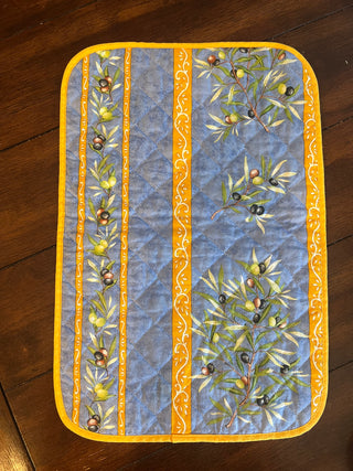 Placemat provencal French blue olive leaf RCD