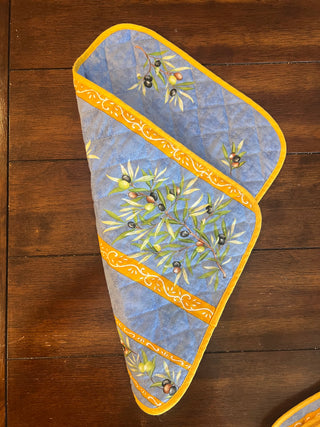 Placemat provencal French blue olive leaf RCD