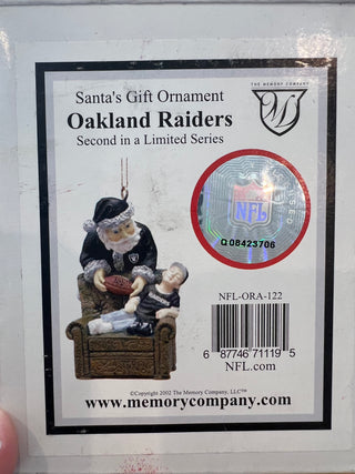Oakland Raiders Santa Ornament Mint w/box