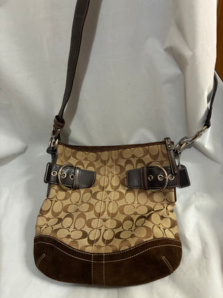 Coach vintage cross body bag leather and fabric