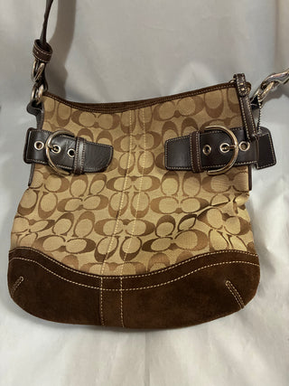 Coach vintage cross body bag leather and fabric