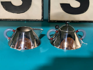 Michael Graves Alessi Cream and Sugar set (with lid and spoon) - Rancho