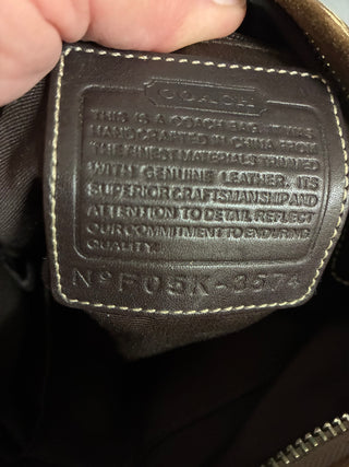 Coach vintage cross body bag leather and fabric