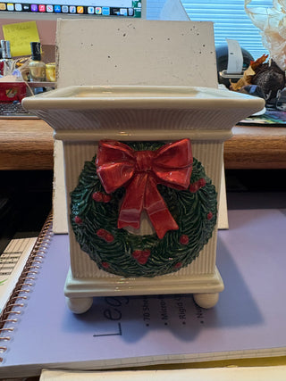 Vtg. Fitz & Floyd Xmas Garland Square Planter 5.5"