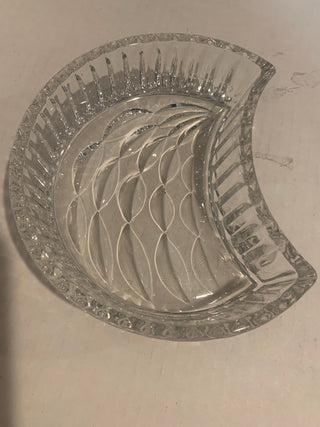Vntg Crescent Crystal dish (each)