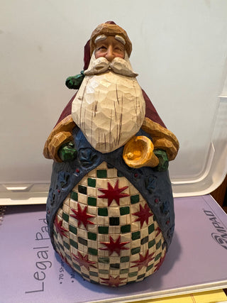Jim Shore Heartwood Creek Santa w/bell 9.5"