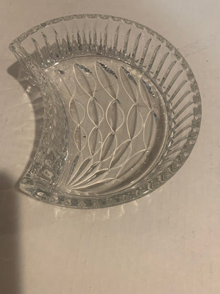 Vntg Crescent Crystal dish (each)