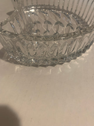 Vntg Crescent Crystal dish (each)