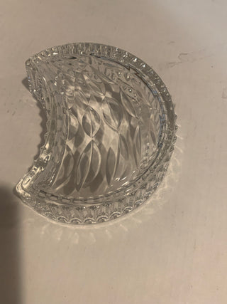 Vntg Crescent Crystal dish (each)