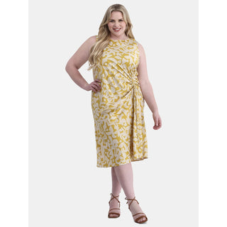 Terra & Sky women's plus-size sleeveless ruched midi dress Size 1X (16w-18w)