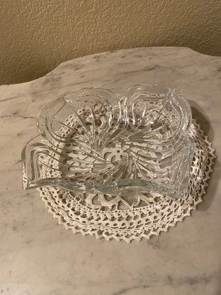 Vtg Mikasa Flores crystal dish