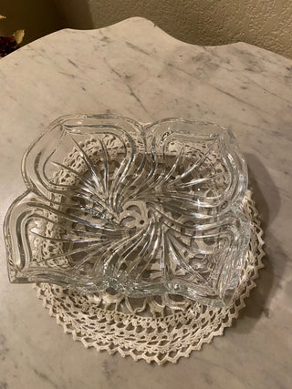 Vtg Mikasa Flores crystal dish
