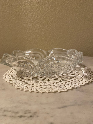 Vtg Mikasa Flores crystal dish