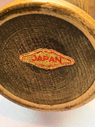 Vtg. Japanese Turned Wood Salt & Pepper Shakers 5.5"