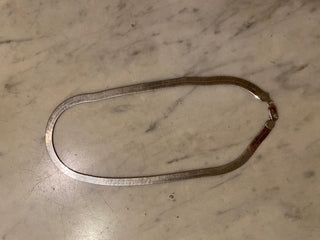 Vtg Herringbone necklace 18 in, 925 sterling Italy