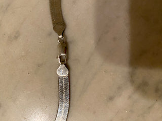 Vtg Herringbone necklace 18 in, 925 sterling Italy