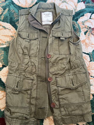 Olive Green Utility Vest, Abercrombie & Fitch