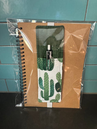Journal Bookmark w/ Pen Holder - Cactus