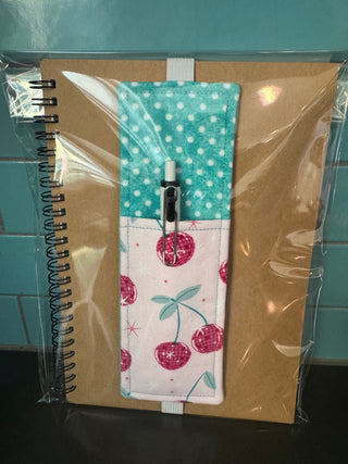 Journal Bookmark w/ Pen Holder - Cherry Disco