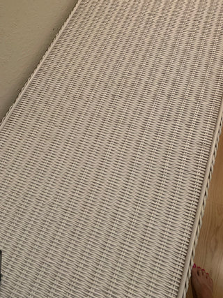 Vntg 6 drawer White Wicker Dresser