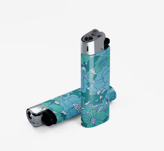 Vintage floral pattern blue lighter MTS