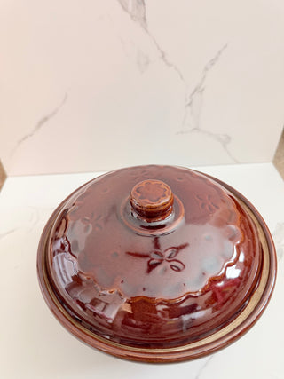 Vintage Marcrest Daisy & Dot Covered Casserole Dish