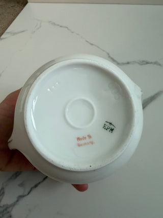 Antique KPM Krister Germany Porcelain Covered Sugar Bowl with Lid