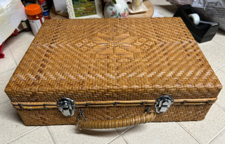 PG-Small Wicker Rattan Suitcase