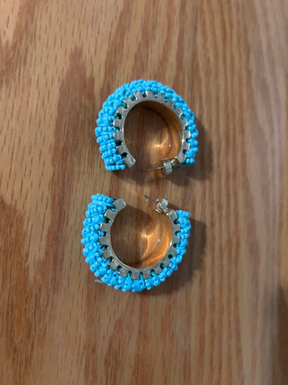 PG-Turquoise Hoop Earrings Chicos