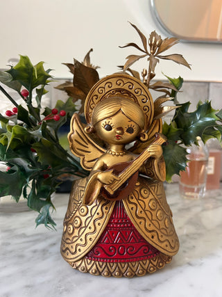 Vtg. Gold Angel Planter 1960s