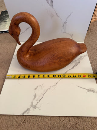 Vintage Wooden Swan Sculpture