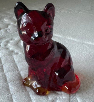Fenton Amberina Cat GLOWS