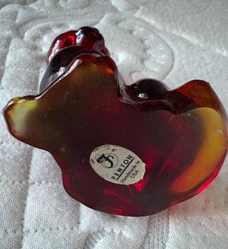 Fenton Amberina Cat GLOWS