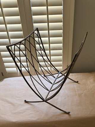 Vintage Mid-Century Modern Metal Magazine Rack