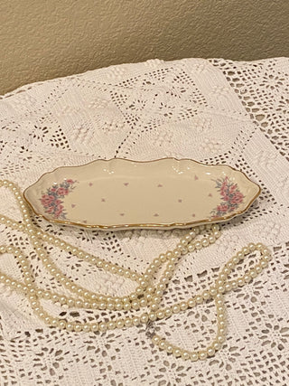 Vtg Lenox "Petite Roses" fine porcelain tray