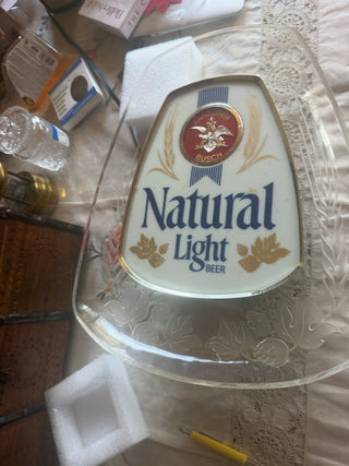 Vintage 1980's Natural Light Beer Sign Anheuser - Busch Light Bar / Recroom