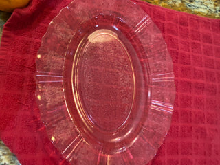 Vtg American Sweetheart depression glass platter