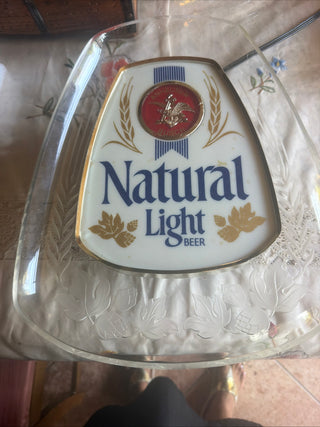 Vintage 1980's Natural Light Beer Sign Anheuser - Busch Light Bar / Recroom