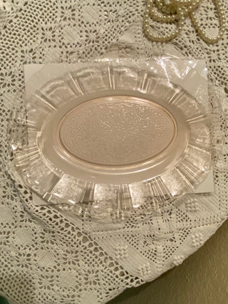 Vtg American Sweetheart depression glass platter