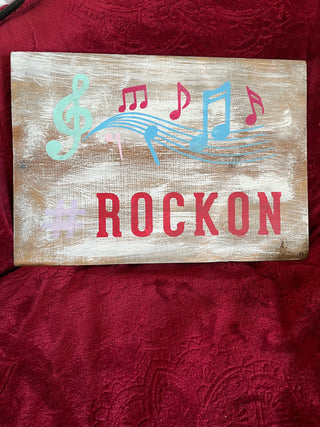 Wooden sign Rock On