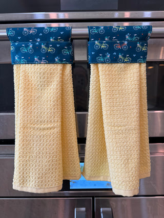 Hanging Kitchen Towel - Bicycle Yellow