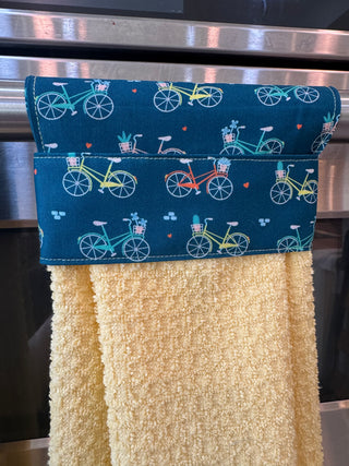 Hanging Kitchen Towel - Bicycle Yellow
