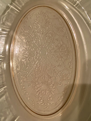 Vtg American Sweetheart depression glass platter