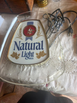 Vintage 1980's Natural Light Beer Sign Anheuser - Busch Light Bar / Recroom
