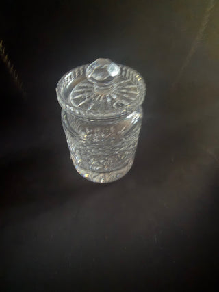 Vintage Bohemian Czech Cut Crystal Jar with Lid