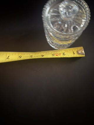 Vintage Bohemian Czech Cut Crystal Jar with Lid